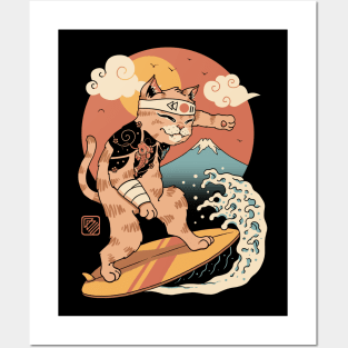 Meowster Surfer Posters and Art